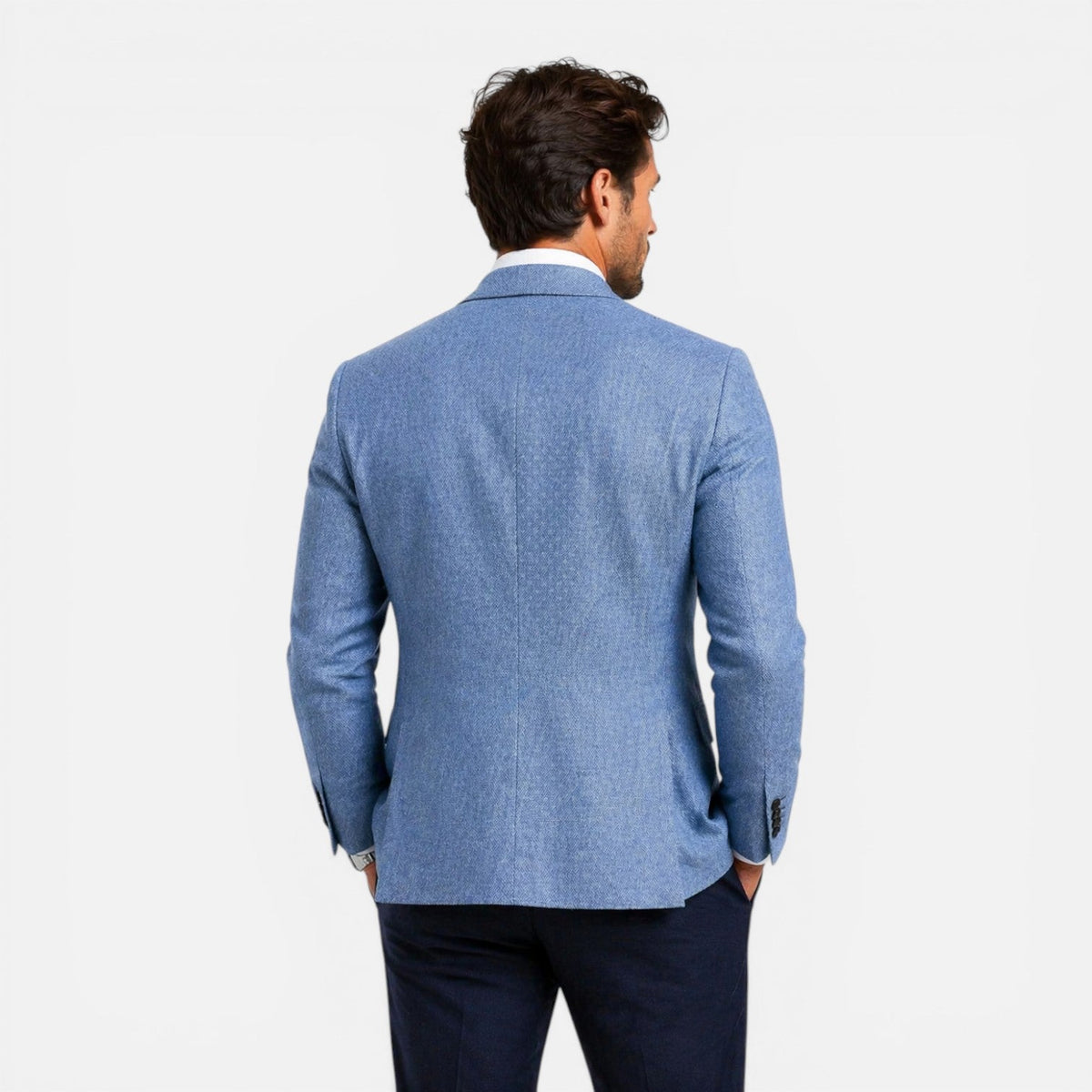 Férfi slim fit blézer klasszikus hajtókás gallérral