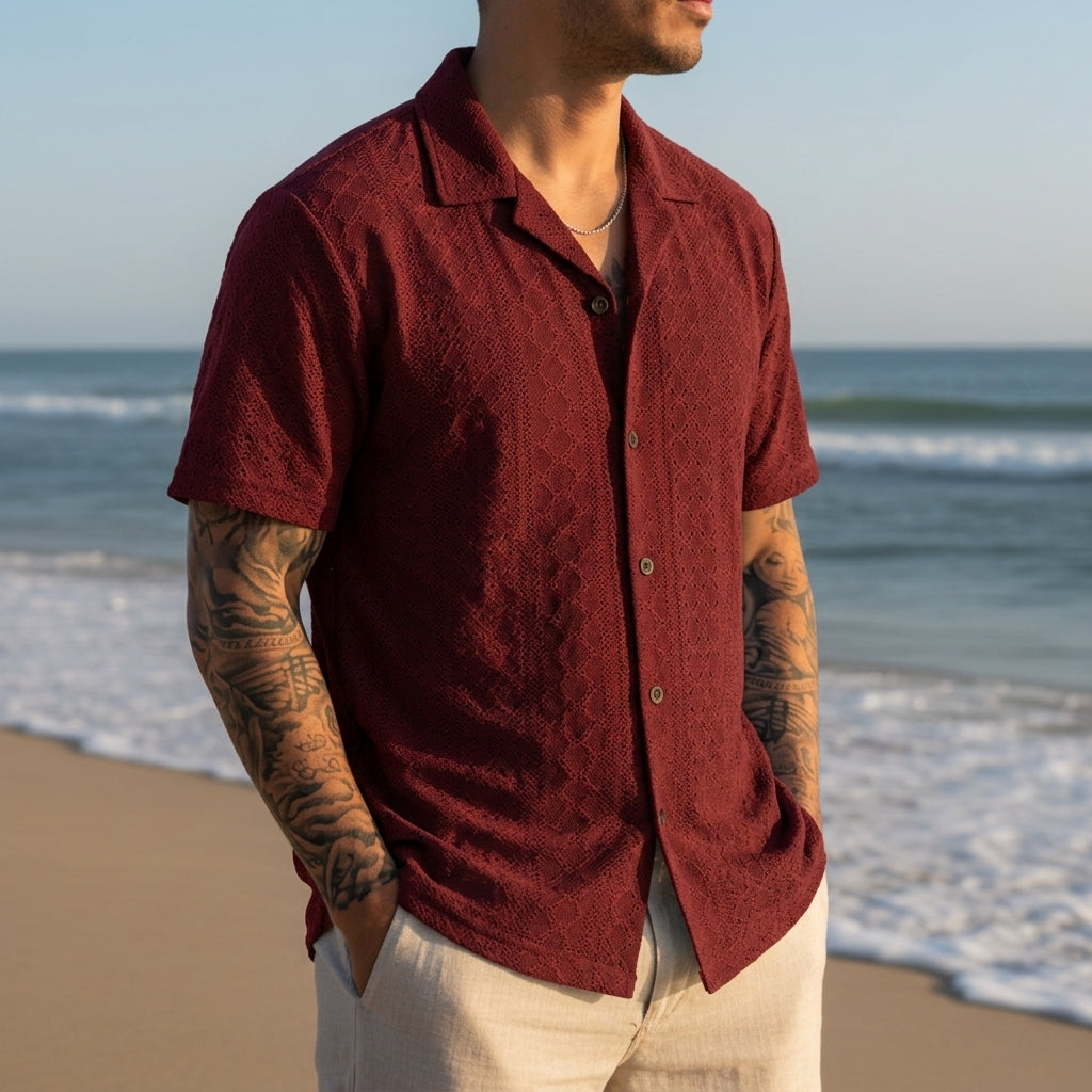 Szemes mintás jacquard blúz