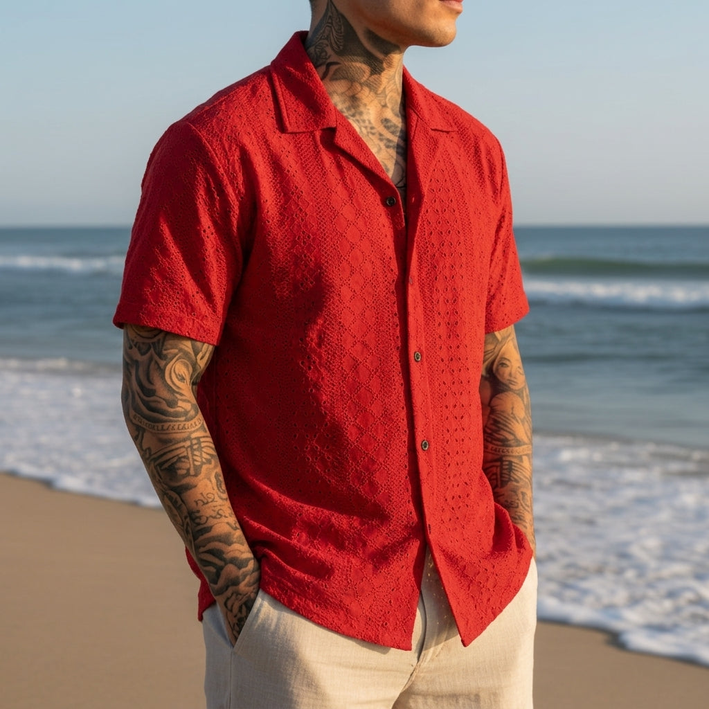 Szemes mintás jacquard blúz
