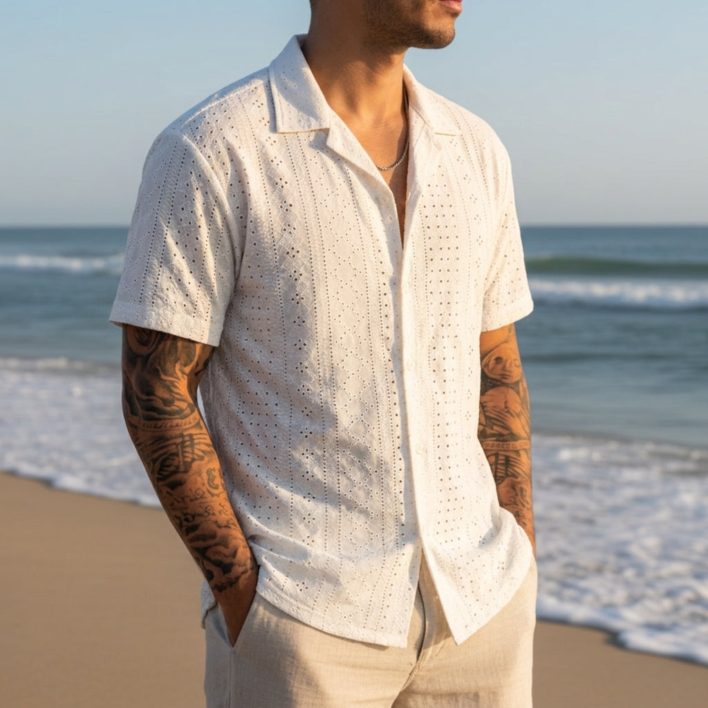 Szemes mintás jacquard blúz