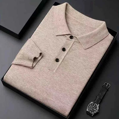 Férfi slim fit hosszú ujjú pólóing gallérral és gombokkal