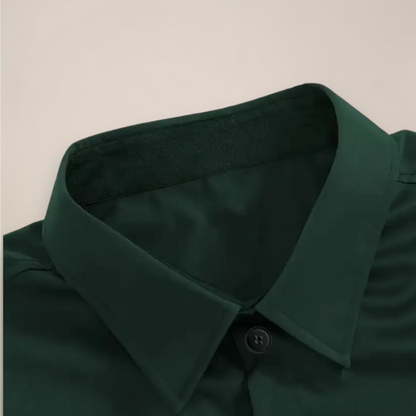 Férfi slim fit hosszú ujjú ing széles gallérral