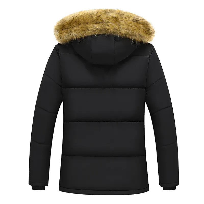 Férfi kapucnis parka dzseki fleece béléssel