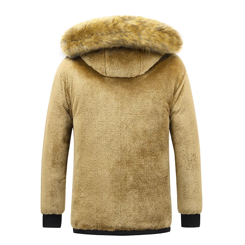 Férfi kapucnis parka dzseki fleece béléssel