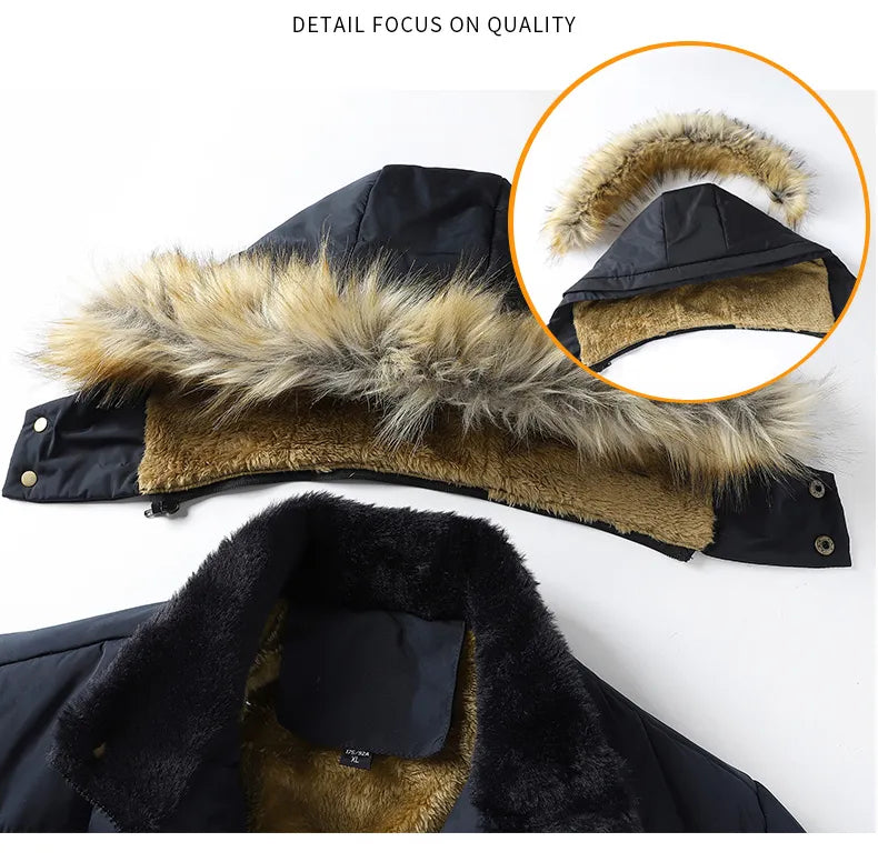 Férfi kapucnis parka dzseki fleece béléssel