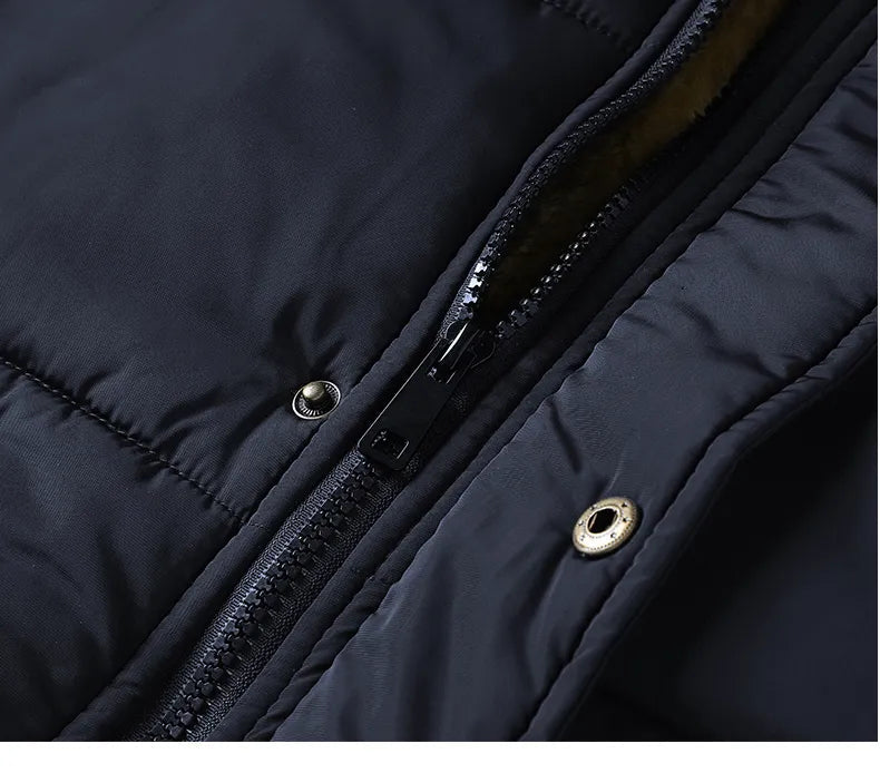 Férfi kapucnis parka dzseki fleece béléssel