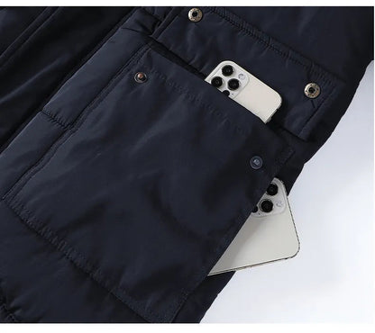 Férfi kapucnis parka dzseki fleece béléssel