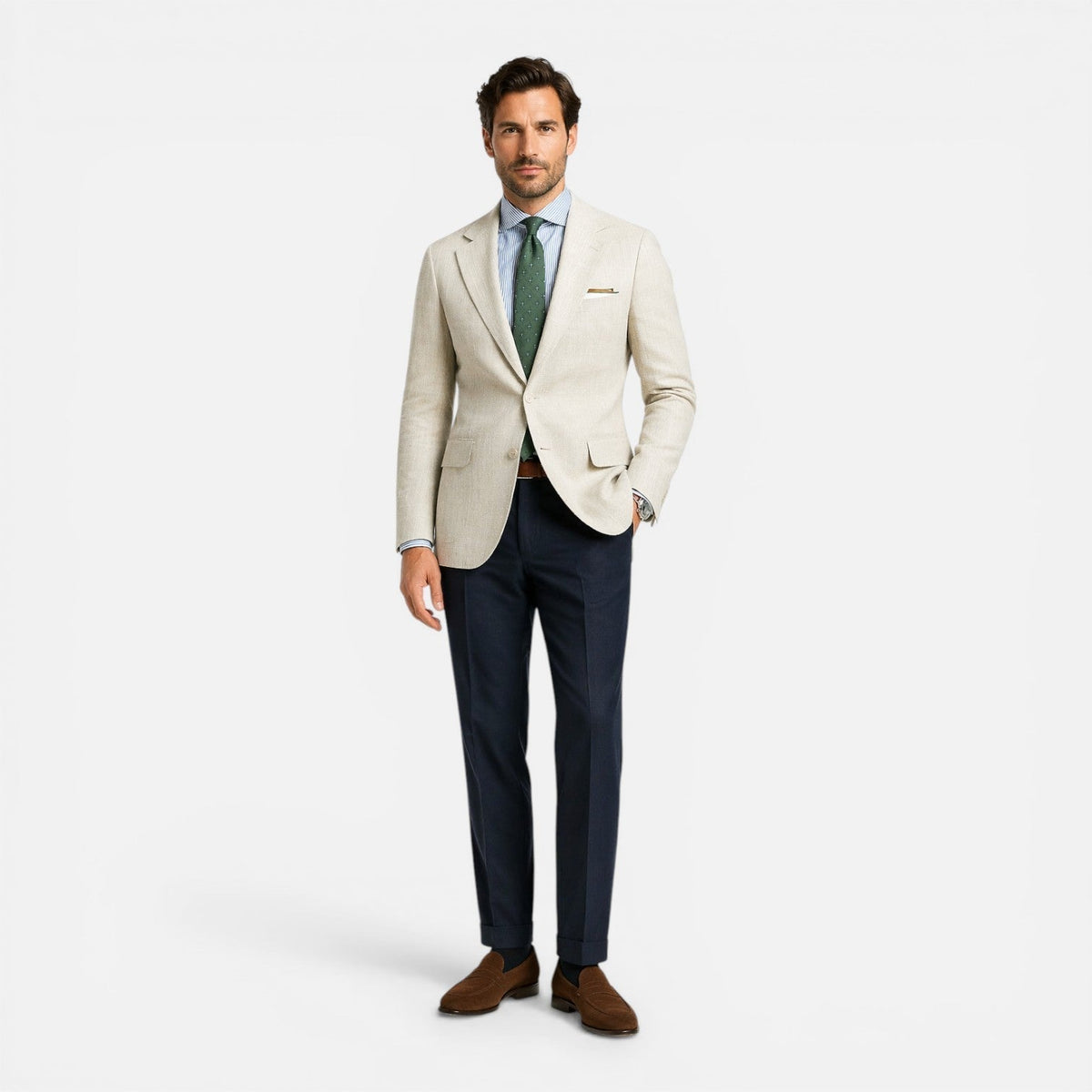 Férfi slim fit blézer klasszikus hajtókás gallérral