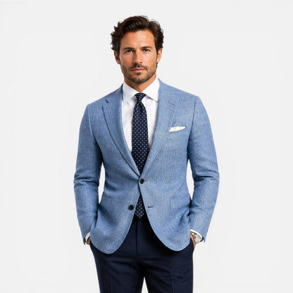 Férfi slim fit blézer klasszikus hajtókás gallérral
