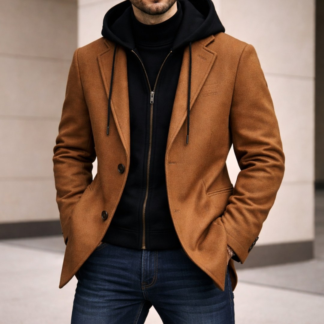 Men's Elegant Double-Layer Effect Jacket