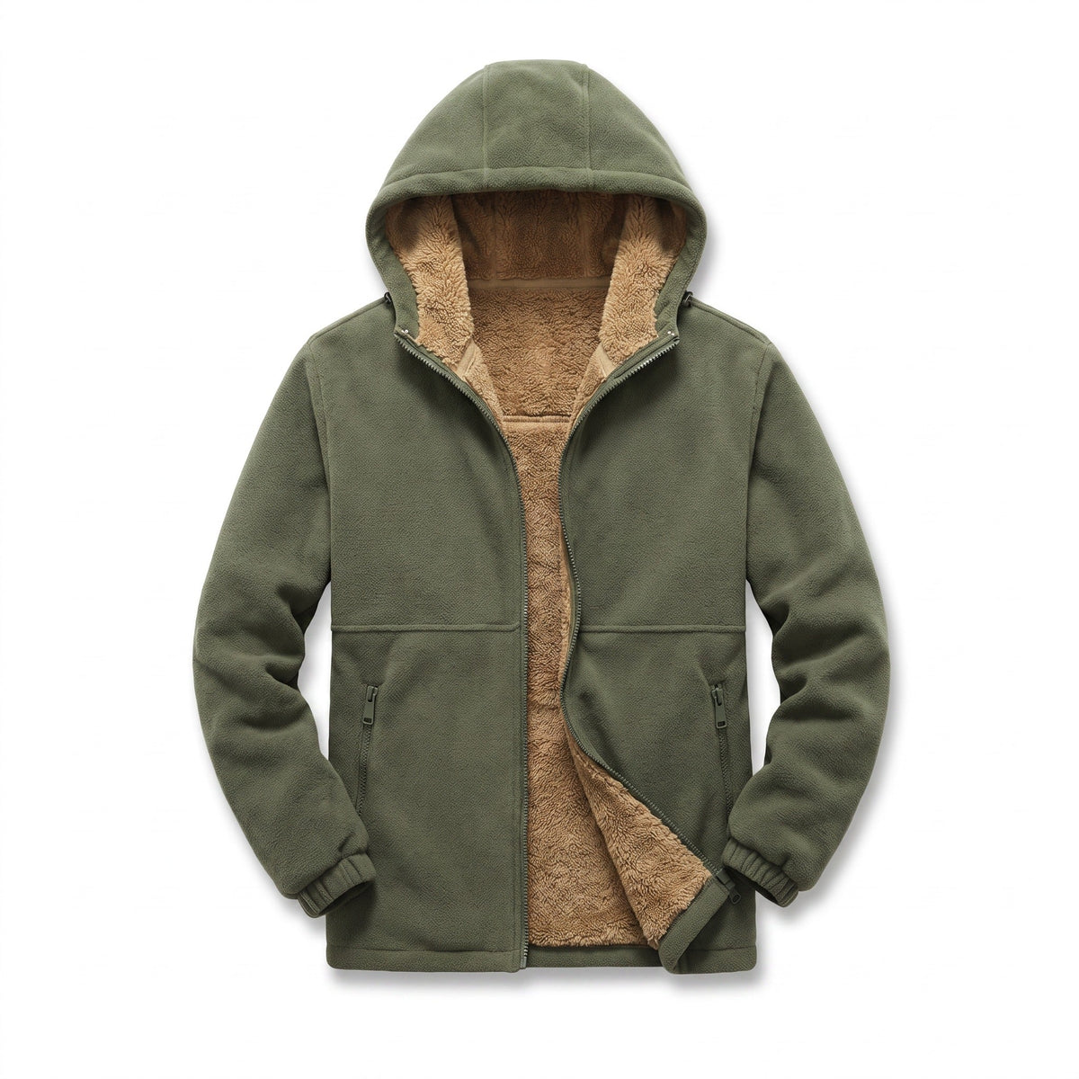 Fleece-béléses Kapucnis Dzseki Férfiaknak