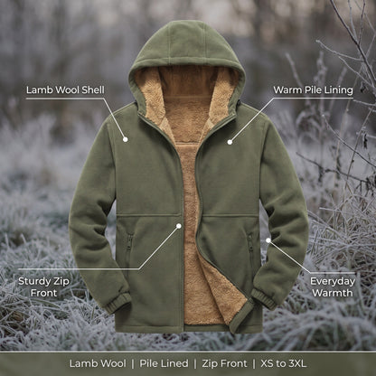 Fleece-béléses Kapucnis Dzseki Férfiaknak