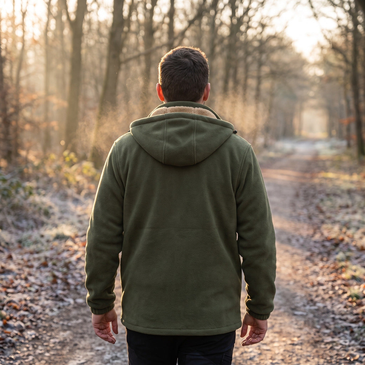 Fleece-béléses Kapucnis Dzseki Férfiaknak