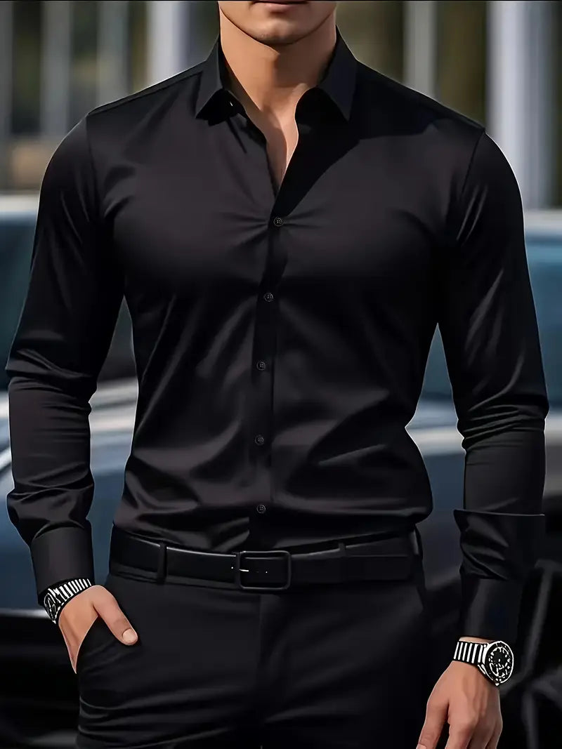 Férfi karcsúsított ing klasszikus hegyes gallérral